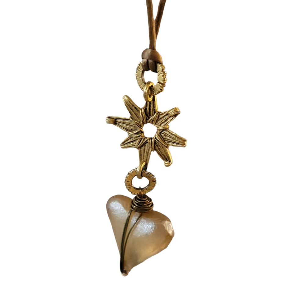 Hand Crafted Brutalist Style pendant on Rope